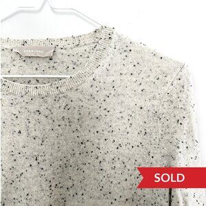 Everlane Cashmere Sweater Gray Speckled Pullover Quiet Luxury Soft Cozy Size S